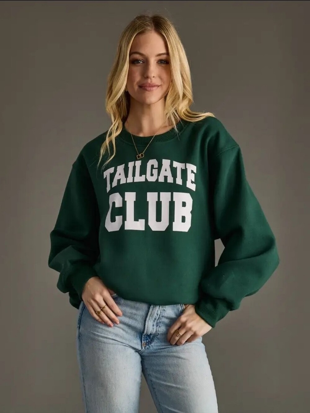 Tailgate Club Forest Green Graphic Sweatshirt - Women